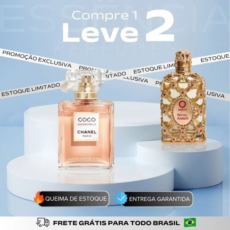 Kit 2 Perfumes Femininos Importados (100ml cada)  - Coco Chanel + Royal Amber